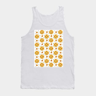 Abstract Pizza Pattern White Background Tank Top